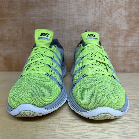 Nike Flyknit Lunar 2 Men Size 8.5 Shoes‎ Gray Green Running Sneakers 620465-700 - Picture 2 of 10
